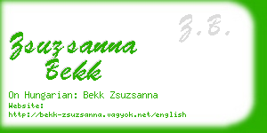 zsuzsanna bekk business card